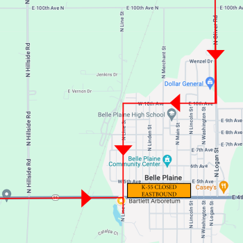 Detour Map to Barlett Arboretum