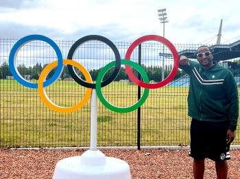 Prince Ezeala with Olympic Rings