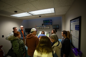 Visitors touring Nursing Simulation Center